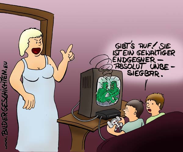 Erziehung - Computer Cartoon