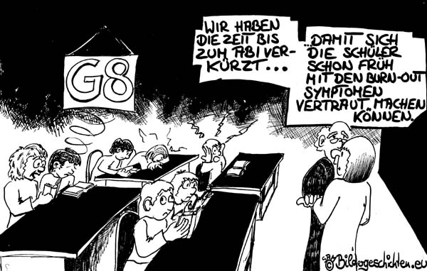 G8 Abitur Cartoon